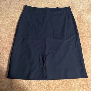 J. CREW NAVY BLUE FRONT PLEAT SKIRT